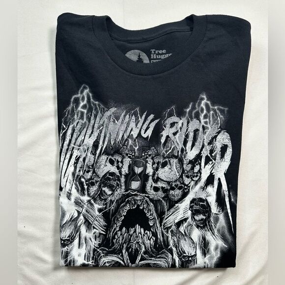 NWOT Tree Hugger Unisex Black Graphic Tee Shirt Thing Rider Skull - Size Medium - Picture 4 of 5